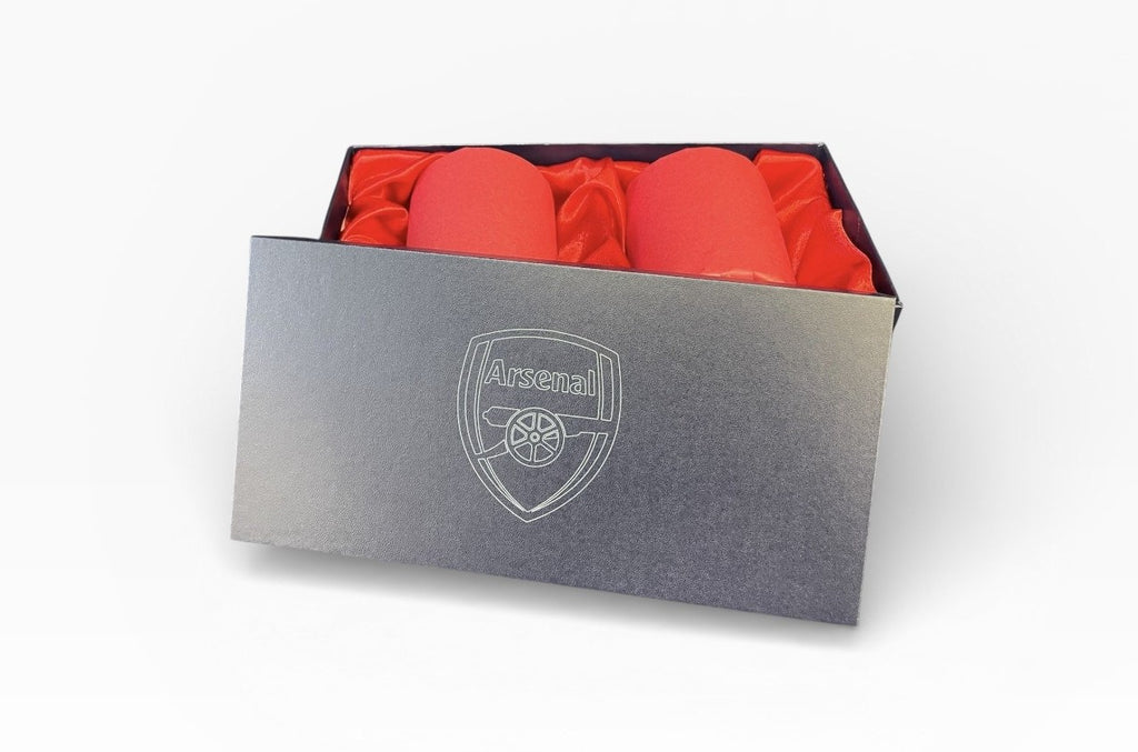 Arsenal FC whisky glasses, gifts and presentation.