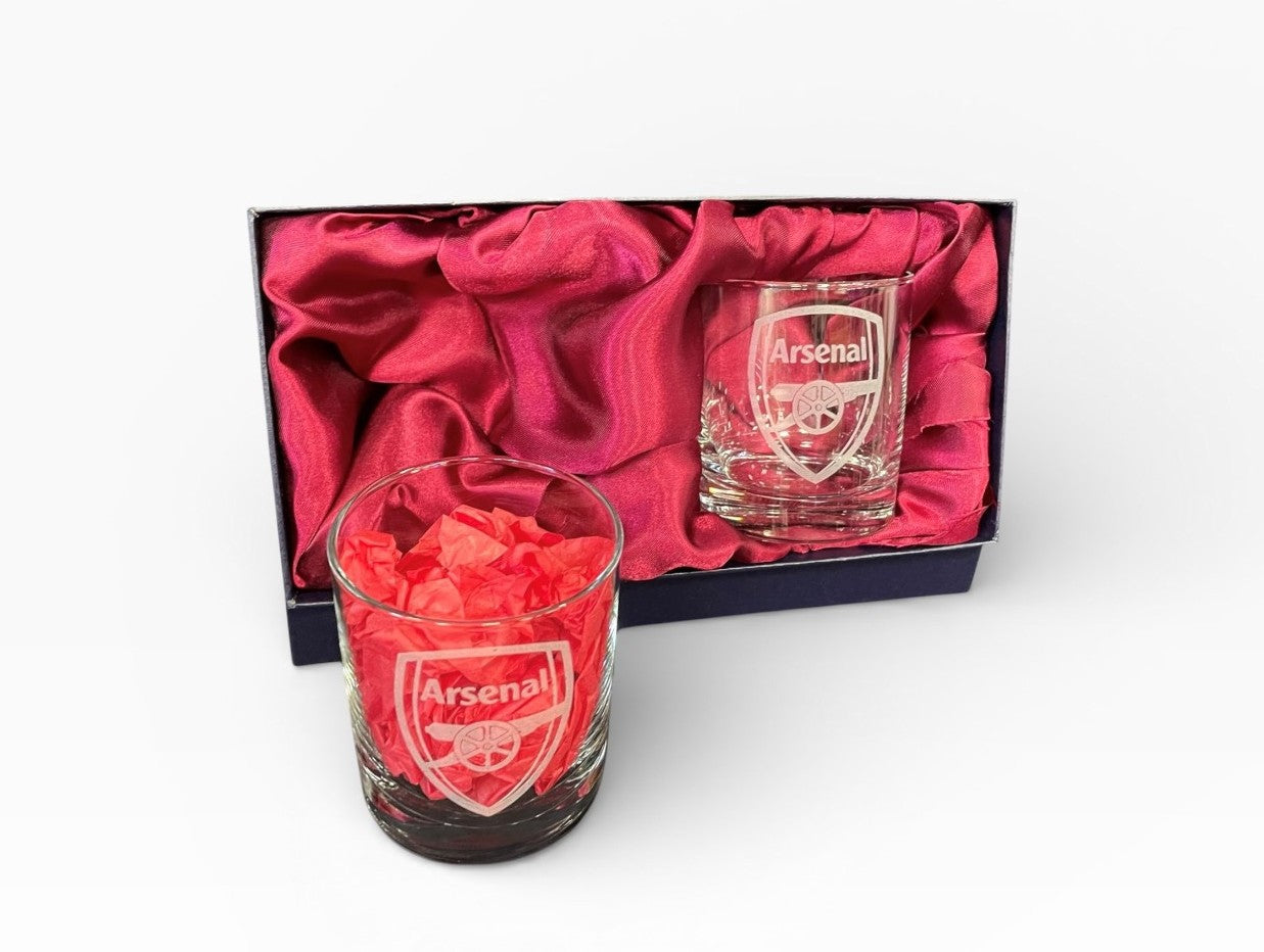 Presentation Boxed Set of Football Club Whisky Spirits Tumbler Glasses