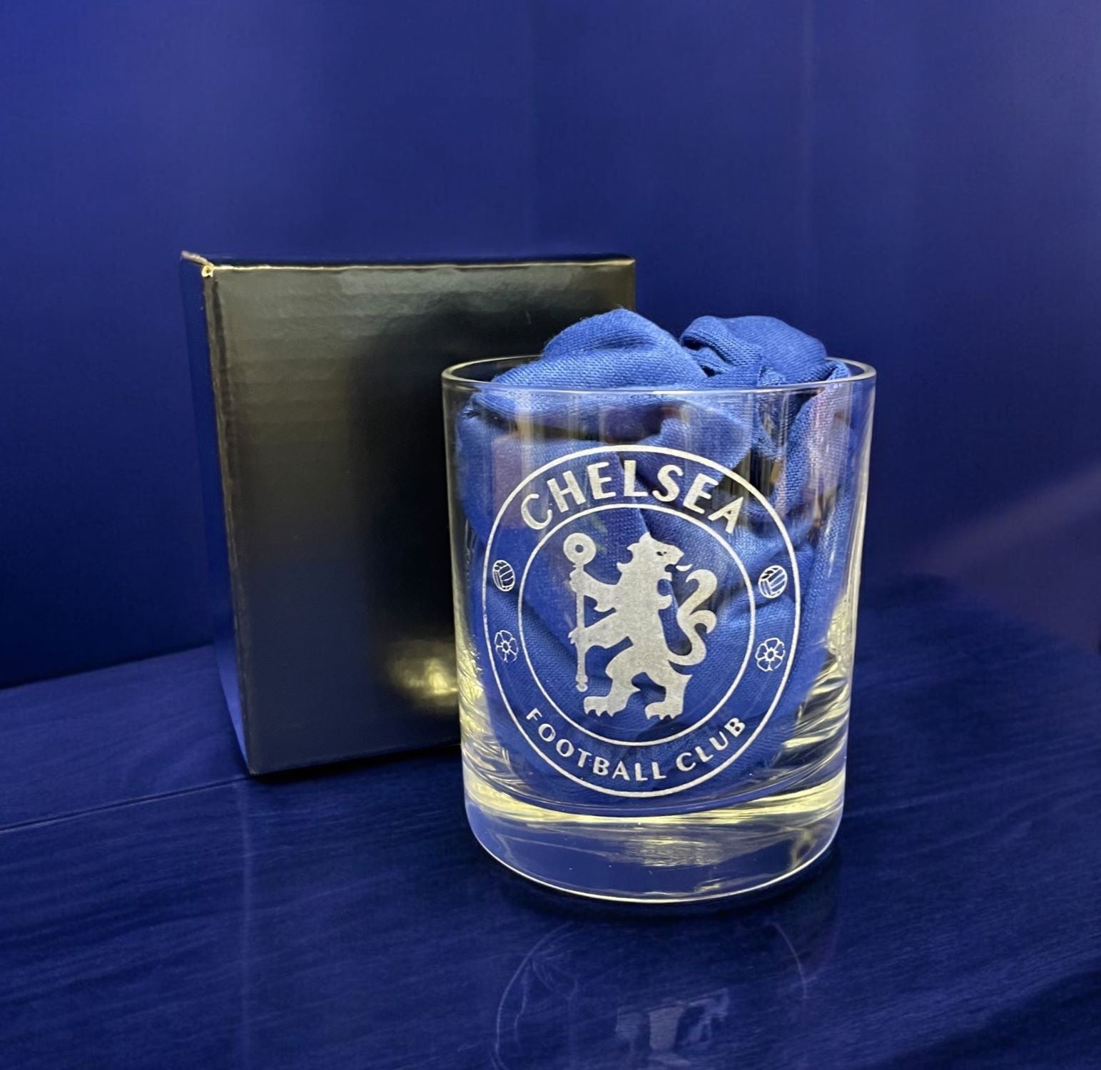 Chelsea football whisky glasses