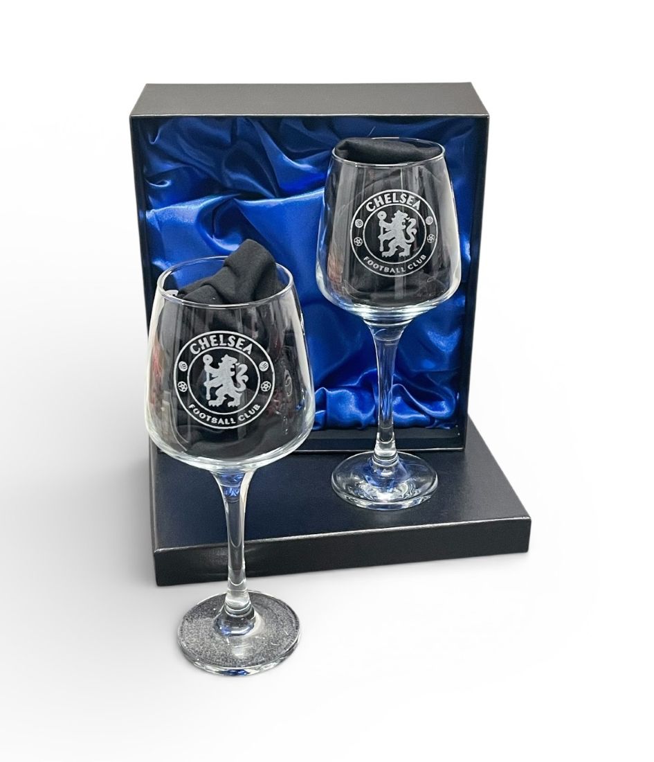Presentation Boxed Set of Football Club Wine Glasses