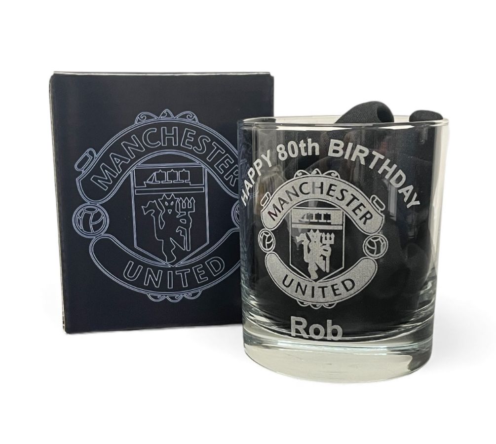 Manchester United FC whsiky glasses gifts.
