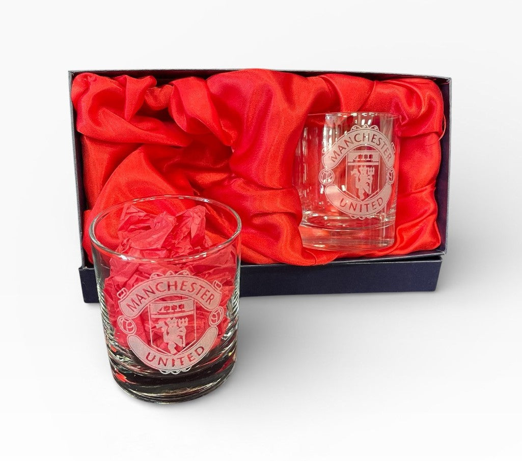 Presentation Boxed Set of Football Club Whisky Spirits Tumbler Glasses